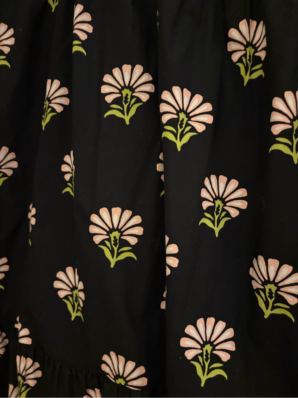 Maeve Black Floral Button-Front Midi Dress with Pink Flowers - Picture 2 of 2